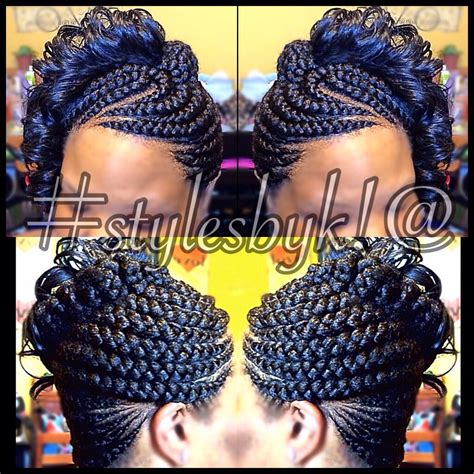 Jumbo Feed In Braid Ghana Braid Updo Braided Hairstyles Updo Ghana