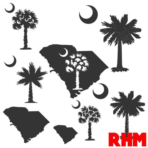 South Carolina Palmetto Tree Moon Dxf Svg Files Plasma Cutting - Etsy