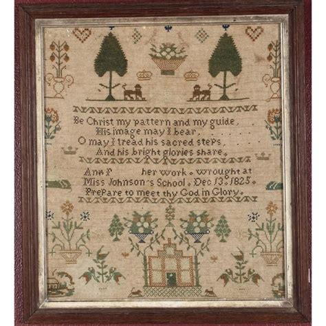 Sold At Auction Early 19th Century Framed Sampler Vintage Samplers