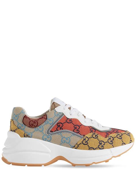 Gucci Womens Rhyton Gg Multicolor Trainer Modesens