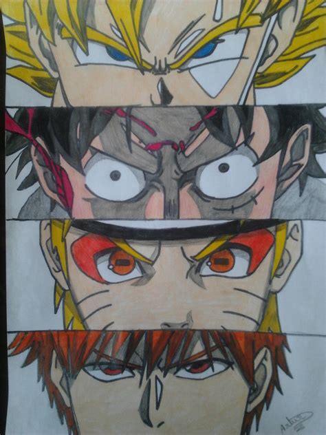 GOKU,LUFFY,NARUTO E ICHIGO by Arturfg on DeviantArt