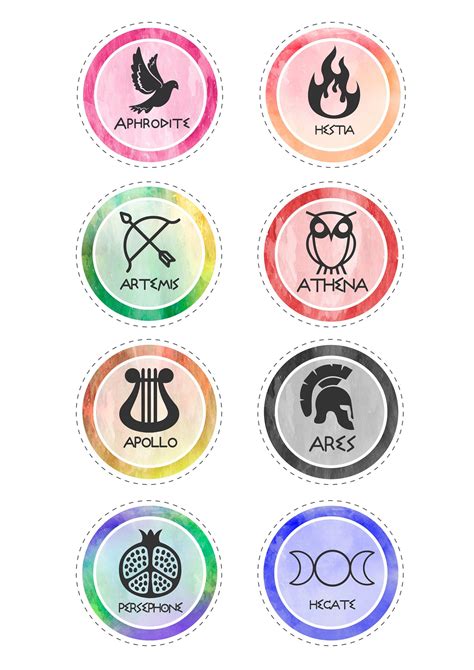 Greek Gods Symbols Cupcake Toppers 16 Symbols/ Digital Files, Instant Download/for Greek ...