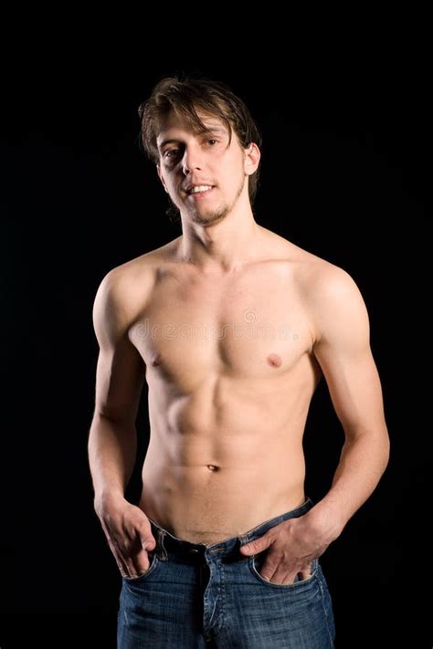 Smiling Man With Naked Torso Stock Photo Image Of Macho Athletic 24096762