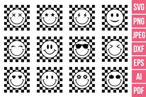 Retro Smiley Svg Designs Graphics