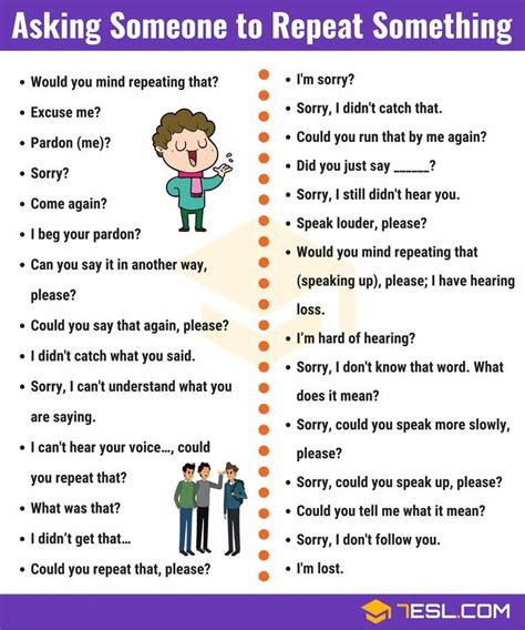 40 Creative Ways To Ask Someone To Repeat Something In English 7ESL