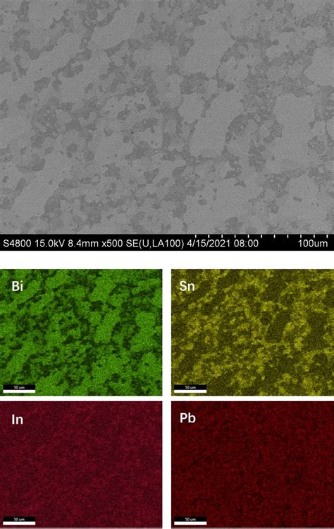 EDX result of the eutectic solder sample 4 after reflow. | Download ...