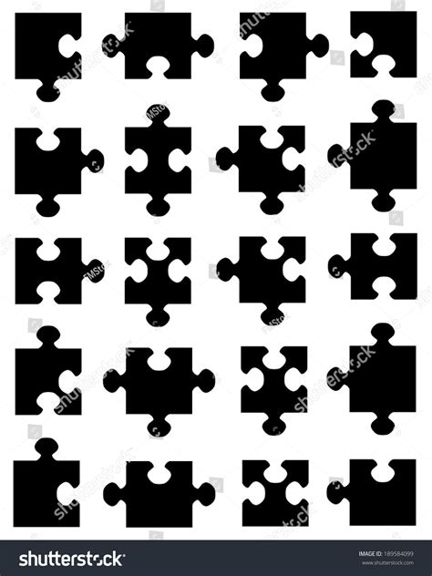 Collection Vector Jigsaw Puzzle Pieces Stock Vector (Royalty Free ...