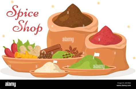 Indian Spice Shop Stock Vector Images Alamy