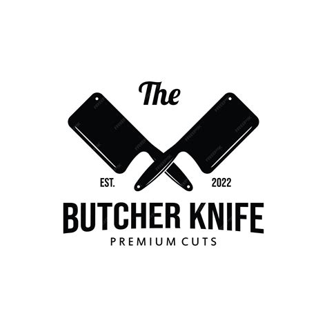 Premium Vector Butcher Knife Vintage Logo Template