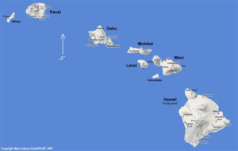 Hawaiian Islands Map - Map of Hawaii Islands | Hawaiian islands map, Map of hawaii, Island map