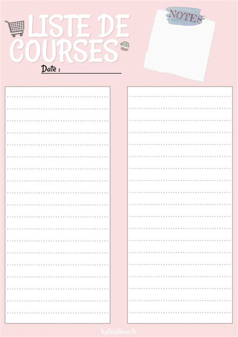 Liste De Courses Gratuite Writing Paper Printable Planner