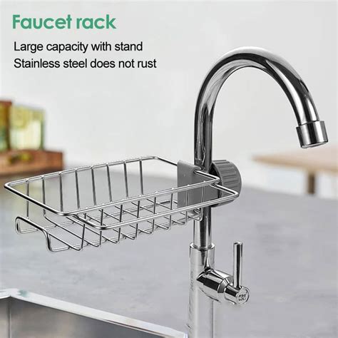 The Faucet Rack Is Attached To The Sink