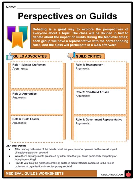 Medieval Guilds Worksheets | Origin & Evolution, Hierarchy, Types