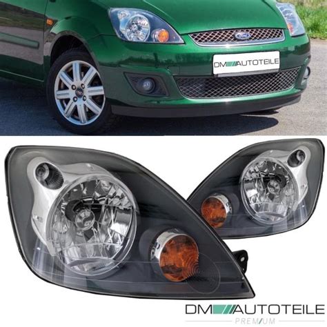 SET Ford Fiesta V MK5 JD Scheinwerfer Rechts Links Klarglas Dunkelgrau