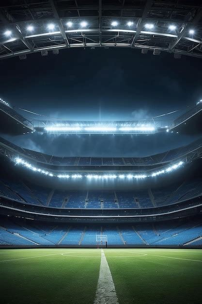 Premium Photo | Stadium in lights and flashes football field