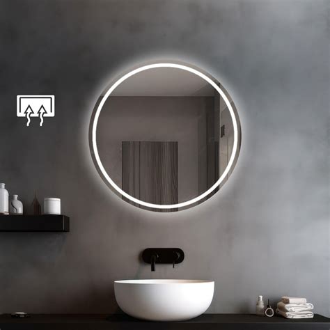 BASALT Miroir rond diam 75 cm avec système de sablage rétro éclairé