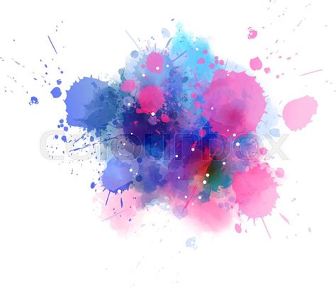 Abstract Splash Watercolor Paint Blot Stock Vector Colourbox