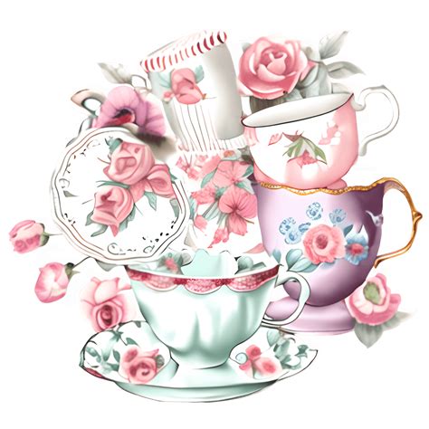 Vintage Tea Party Clipart Delightful Design Elements · Creative Fabrica