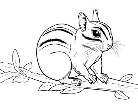 woodland chipmunk coloring page coloring page