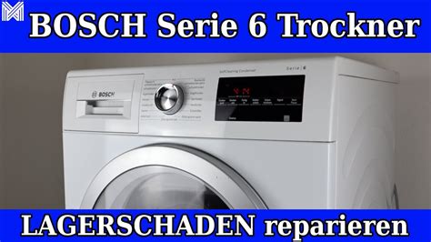 Bosch Serie 6 Trockner mit Lagerschaden BH Bügel hinter Trommel