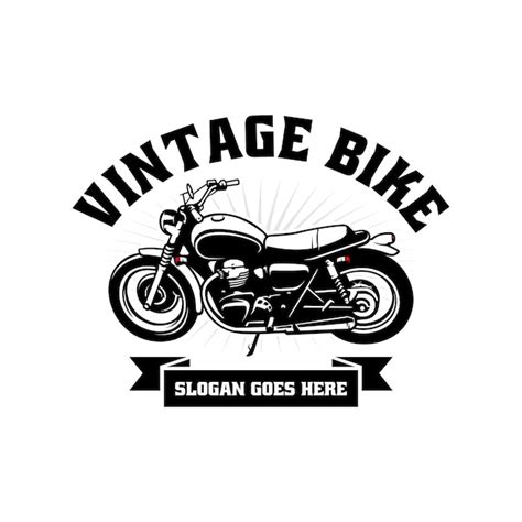 Vector de logotipo de ilustración de motocicleta clásica personalizada