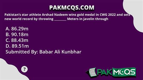 Pakistan S Star Athlete Arshad Nadeem Wins Gold Medal In Cwg And