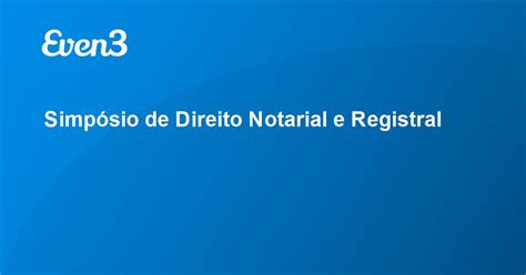 Simp Sio De Direito Notarial E Registral