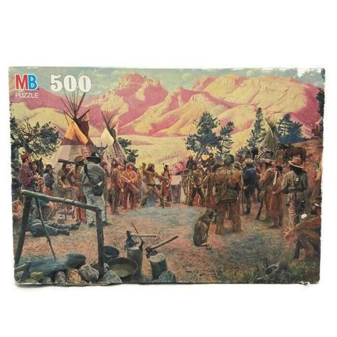 1990 Milton Bradley 500 PC Puzzle Frontier Days The Map Maker Vintage