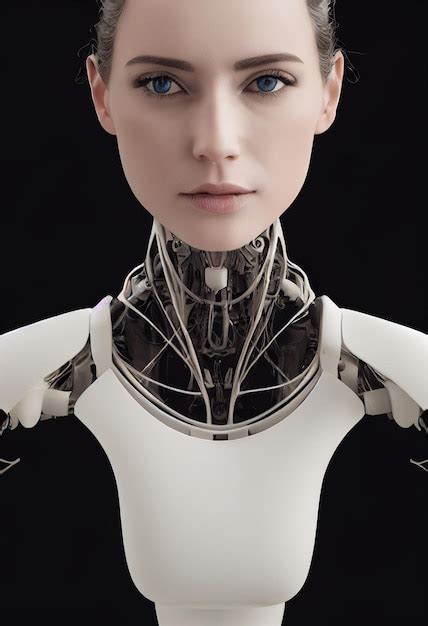 Premium Photo Portrait Of A Futuristic Female Robot An Artistic