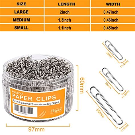 700 Paper Clips Assorted Sizes Medium And Jumbo Size Office Large Paperclips Small Paperclip