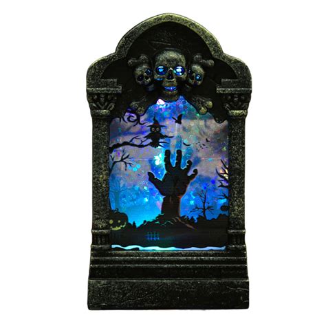 Kiskick Realistic Decorative Halloween Tombstone Increase Atmosphere Haunted House Style Led