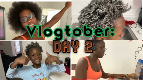 Vlogtober Day 2 Ditl My 8yr Olds 4c Natural Hair Wash Day Gym