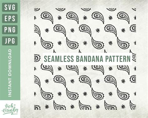 Seamless Bandana Pattern Svg Mandala Svg Floral Pattern Svg Etsy