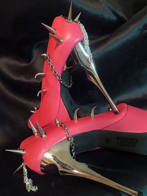 High Heel Platform Spiked Women Shoes Hot Pink Simply By Spikesbyg Heels Hype Shoes