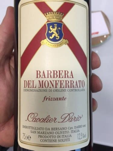 Cavalier Dario Barbera Del Monferrato Frizzante Vivino US