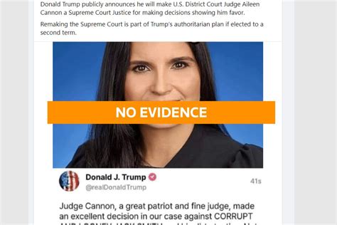 Fact Check: No evidence of Trump post to nominate Judge Cannon to Supreme Court | Reuters