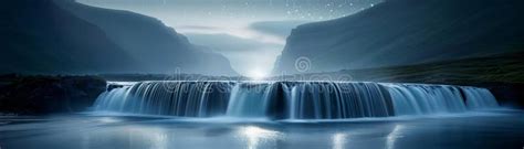 Luminous Waterfalls Cascades of Radiant Liquid Light Plunging into a ...