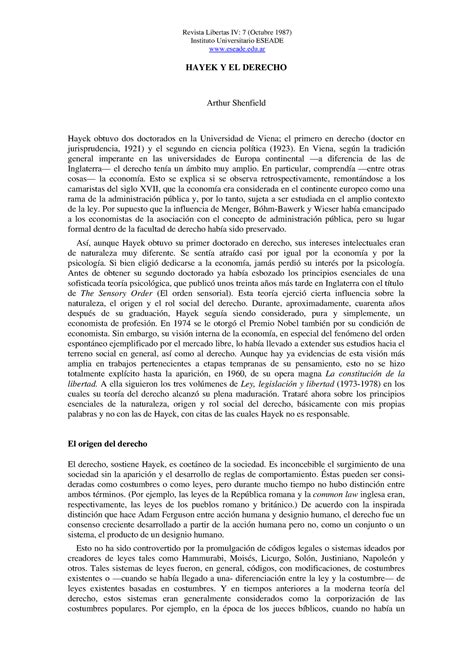 Hayek y derecho - Los fundamentos de la libertad - Instituto ... 