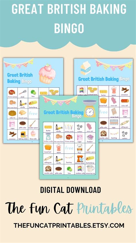 Baking Bingo Set Pdf Printable Game Pack For Kids Activity Set For