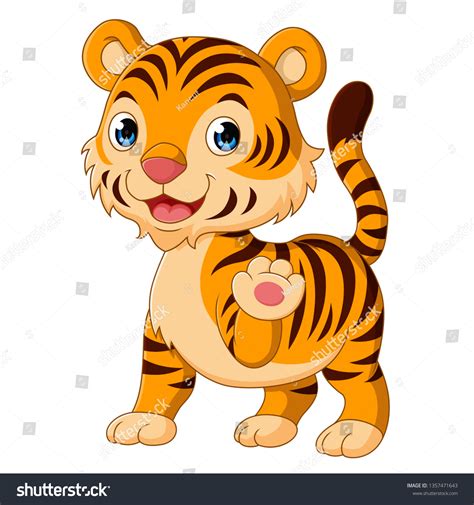 Cute Tiger Cartoon Stock Illustration 1357471643 | Shutterstock