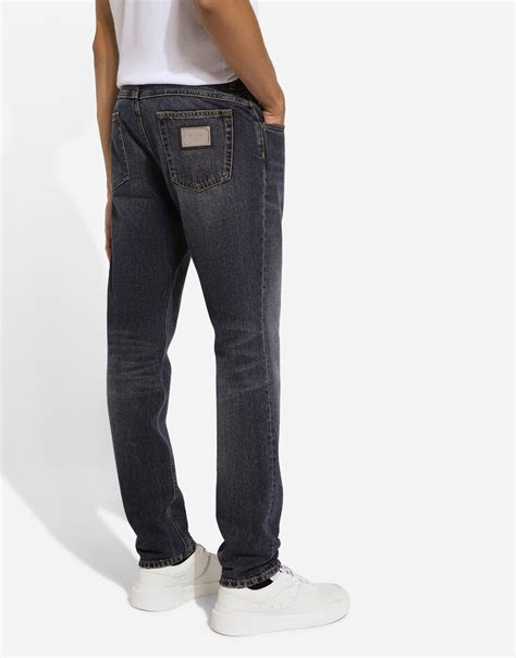 Regular Fit Blue Denim Jeans In Blue For Men Dolceandgabbana®