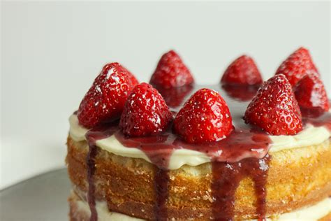 How To Make A Simple Lemon Strawberry Cream Naked Cake My Eager Eats