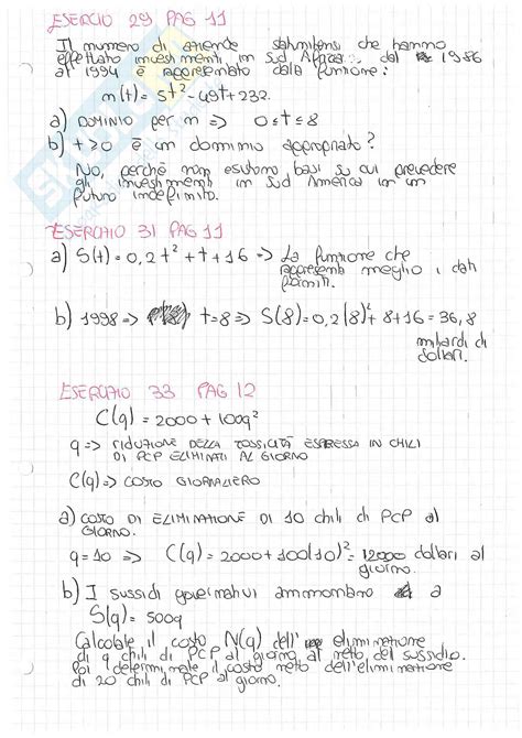 Appunti Ed Esercizi Di Metodi Matematici Per L Economia