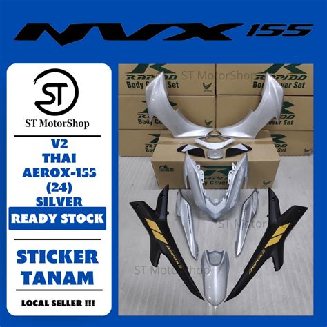 Yamaha Nv X Nvx V Thai Aerox Silver Cover Set Sticker Tanam