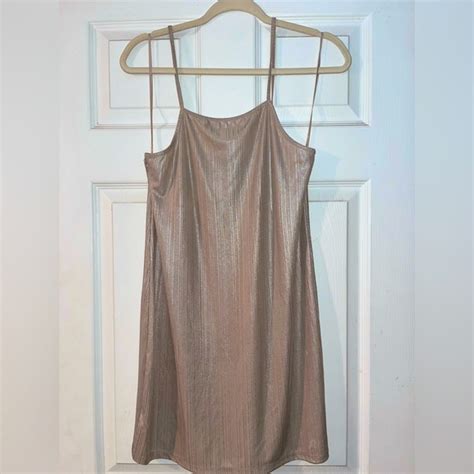 Kendall Kylie Dresses Kendall Kylie Shimmery Nude Slip Dress Small Poshmark