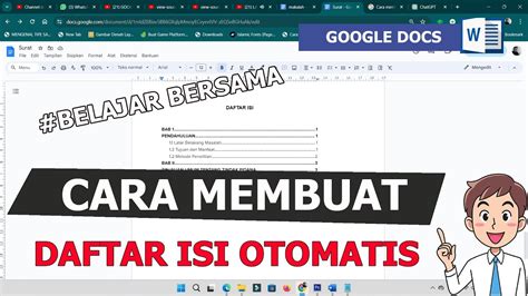 Cara Membuat Daftar Isi Di Google Docs Secara Otomatis Youtube