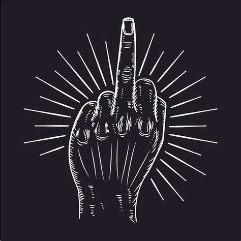 Premium Vector Realistic Hand Drawn Fuck You Symbol