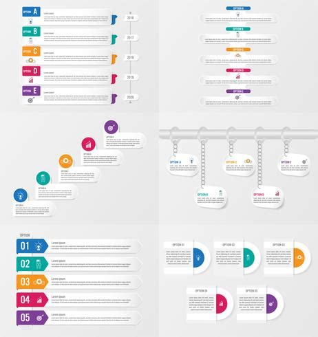 Set Of Infographics Element Template With Options Vector Art At