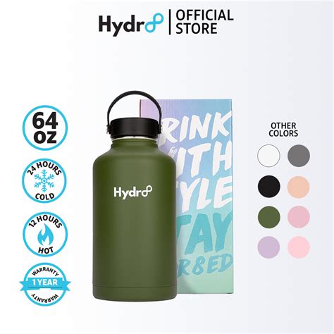 Hydr Oz Green Wide Mouth Vacuum Insulated Flask Stainless Bottle