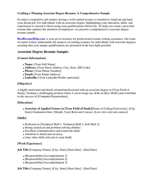 Associate Degree Resume Sample | PDF | Résumé | Investment Banking